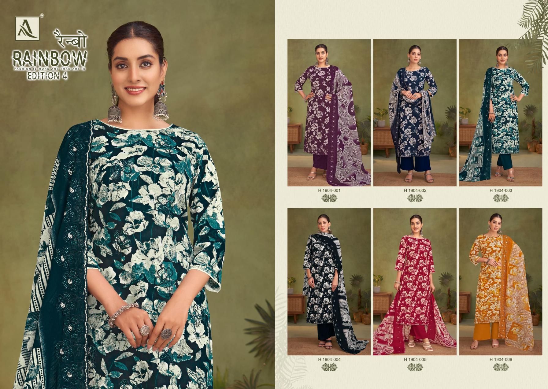 ALOK LAUNCH RAINBOW VOL 4 COTTON PAKISTANI STYLE SUIT FOR WOMEN