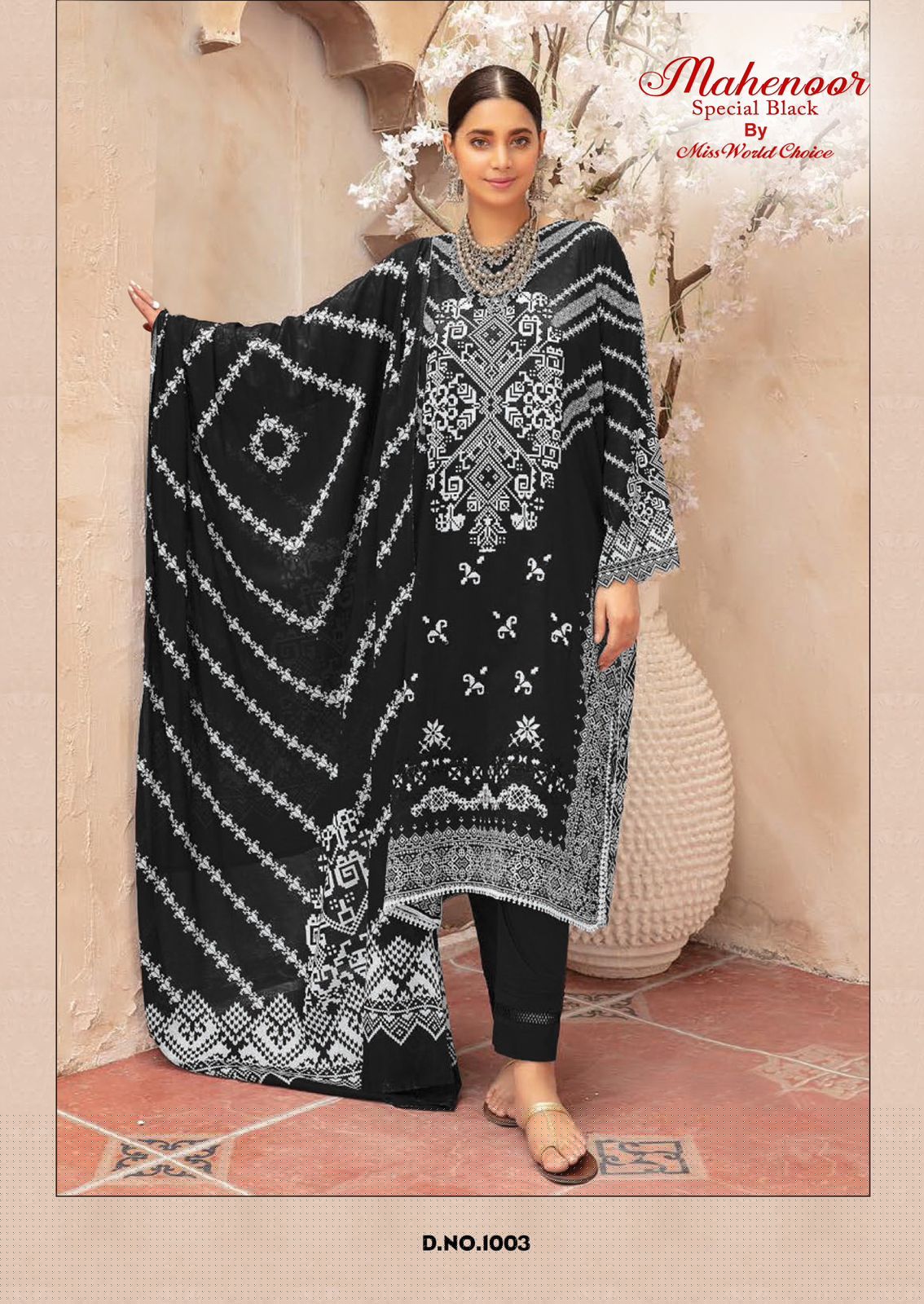 MAHENOOR SPECIAL BLACK VOL-1 BY MISS WORLD CHOICE WHOLESALE KARACHI PRINT DRESS MATERIAL