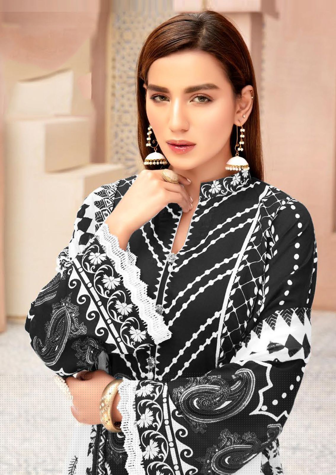 MAHENOOR SPECIAL BLACK VOL-1 BY MISS WORLD CHOICE WHOLESALE KARACHI PRINT DRESS MATERIAL