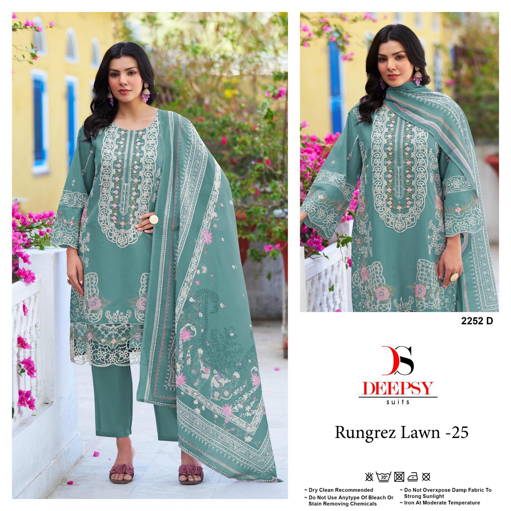 DEEPSY SUITS RUNGREZ LAWN 25 COTTON 2252 FASHIONABLE PAKISTANI DRESS MATERIAL