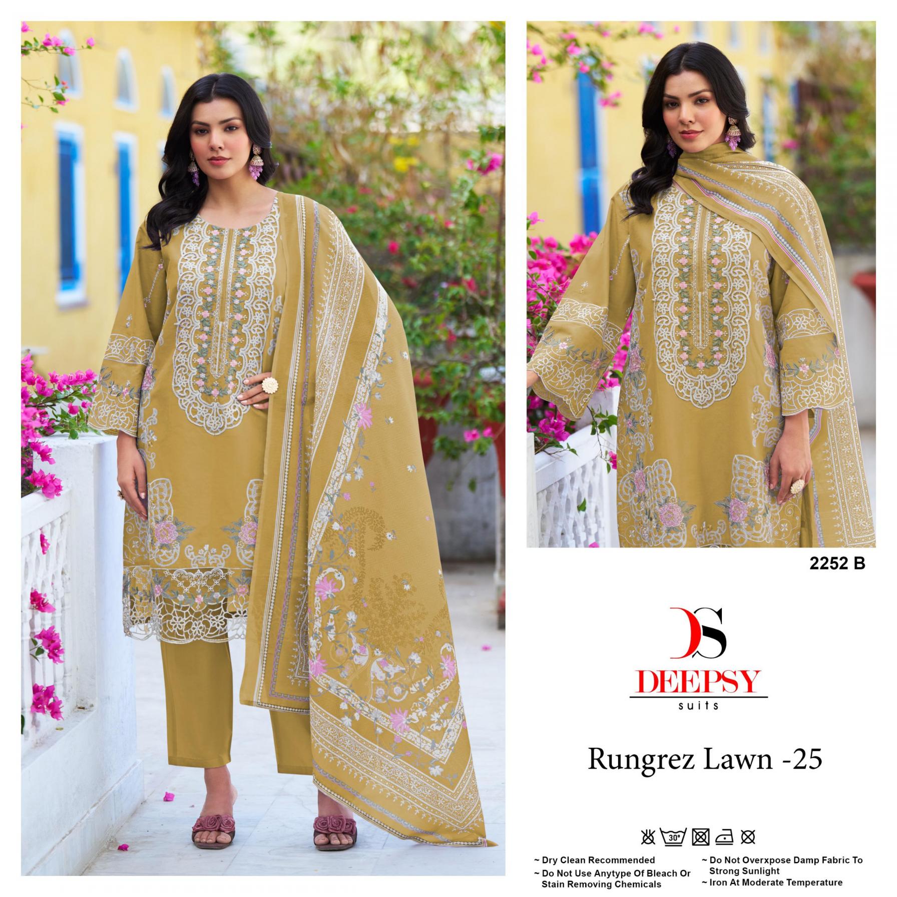 DEEPSY SUITS RUNGREZ LAWN 25 COTTON 2252 FASHIONABLE PAKISTANI DRESS MATERIAL