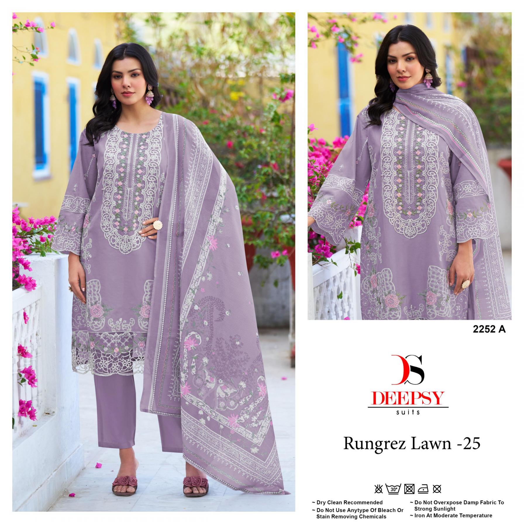 DEEPSY SUITS RUNGREZ LAWN 25 COTTON 2252 FASHIONABLE PAKISTANI DRESS MATERIAL