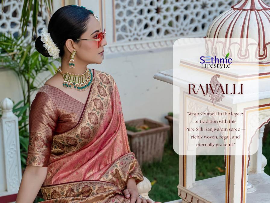 RAJVALLI BY SETHNIC LIFESTYLE KANJIVARAM SILK EXCLUSIVE SAREE FOR WOMENS