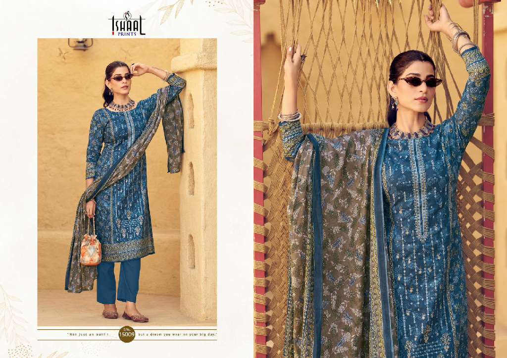 ISHAAL EMBROIDERED VOL 15 BY ISHAAL PRINTS LAWN HIT DESIGN PAKISTANI MATERIAL