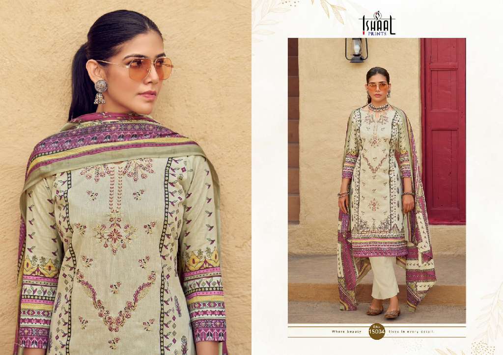 ISHAAL EMBROIDERED VOL 15 BY ISHAAL PRINTS LAWN HIT DESIGN PAKISTANI MATERIAL