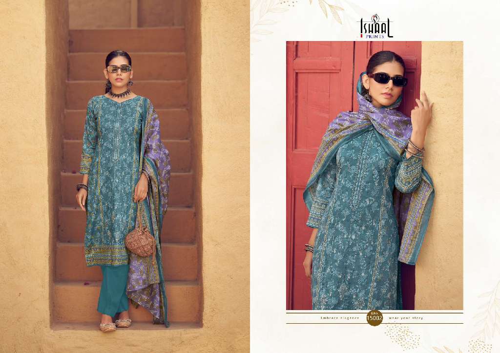 ISHAAL EMBROIDERED VOL 15 BY ISHAAL PRINTS LAWN HIT DESIGN PAKISTANI MATERIAL