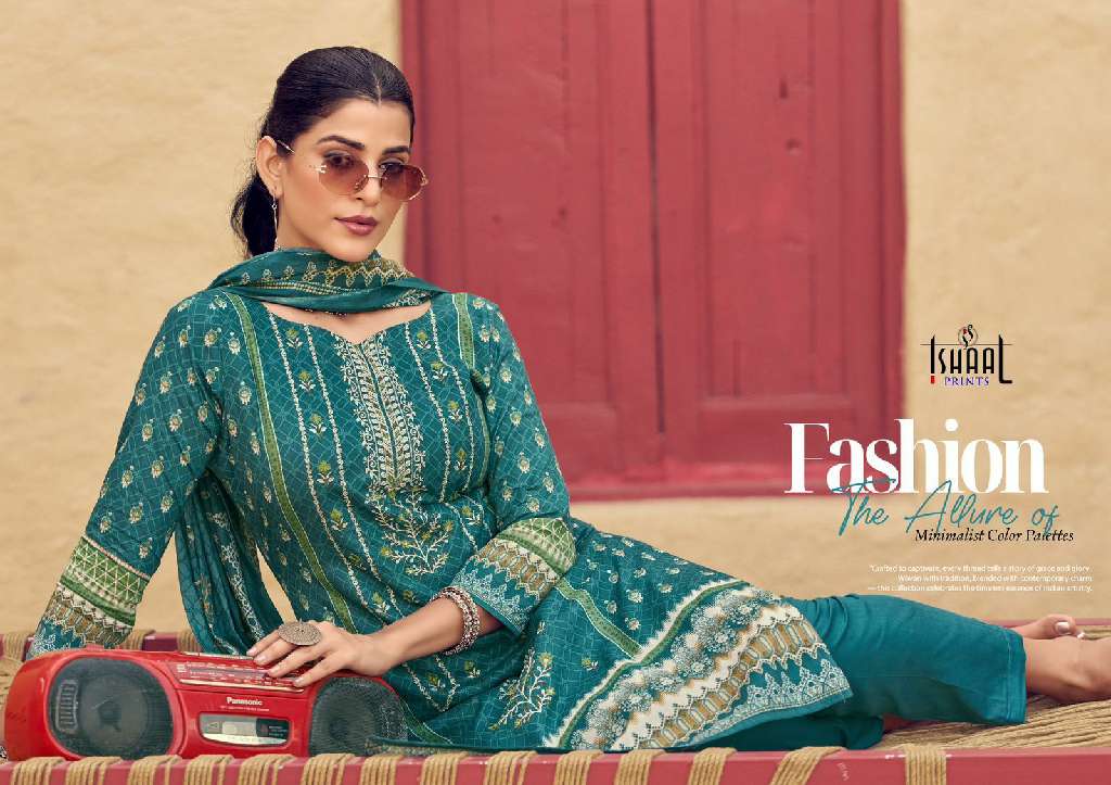ISHAAL EMBROIDERED VOL 15 BY ISHAAL PRINTS LAWN HIT DESIGN PAKISTANI MATERIAL