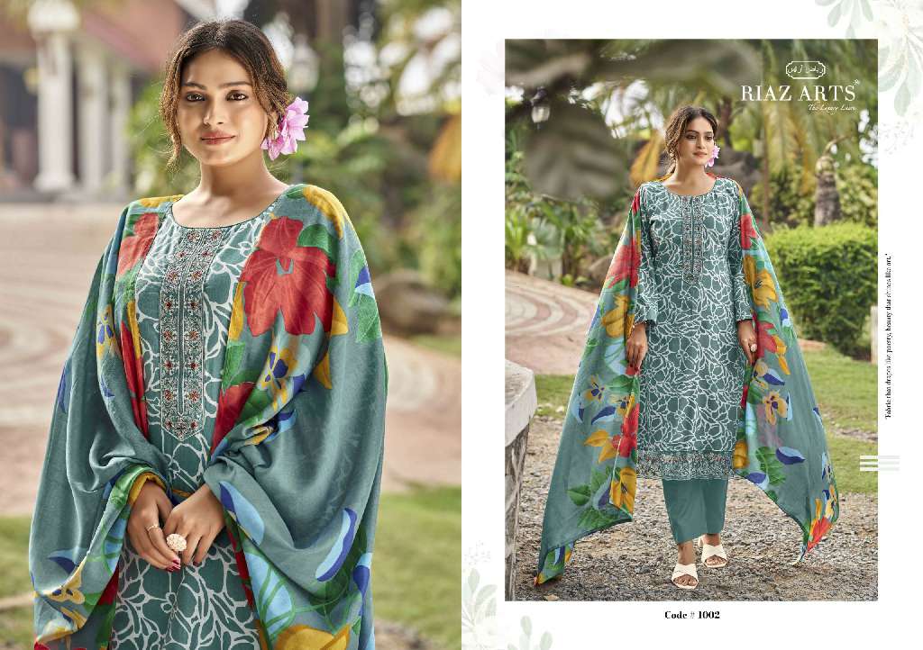 RIAZ ARTS LAUNCH ARTISAN STORY WHOLESALE PURE KARACHI CAMBRIC LAWN DIGITAL PRINT WITH EMBROIDERY PAKISTANI SUITS