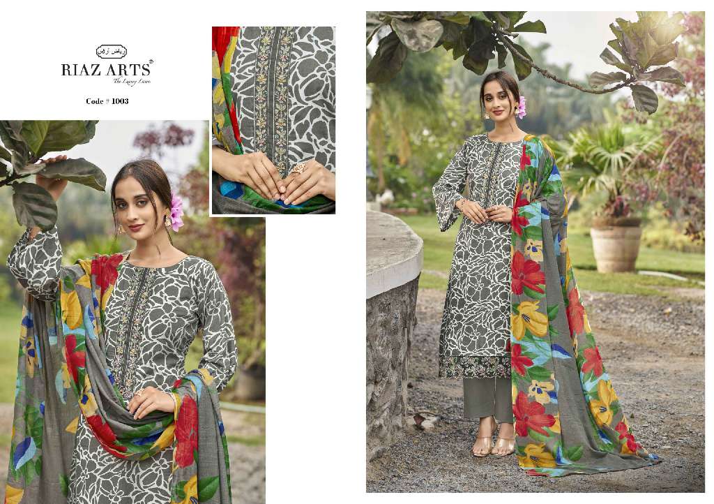 RIAZ ARTS LAUNCH ARTISAN STORY WHOLESALE PURE KARACHI CAMBRIC LAWN DIGITAL PRINT WITH EMBROIDERY PAKISTANI SUITS