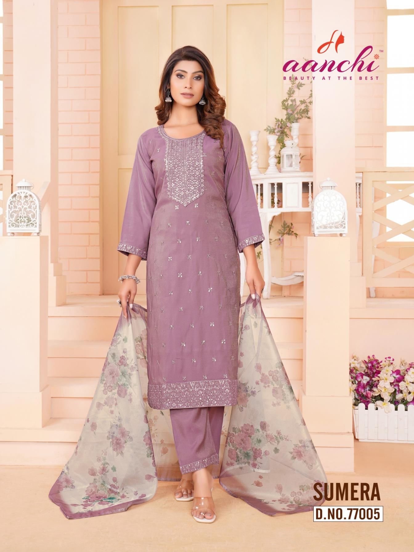 AANCHI SUMERA ROMAN SHIMMER FULLY STITCH ETHNIC STYLE LADIES SUITS