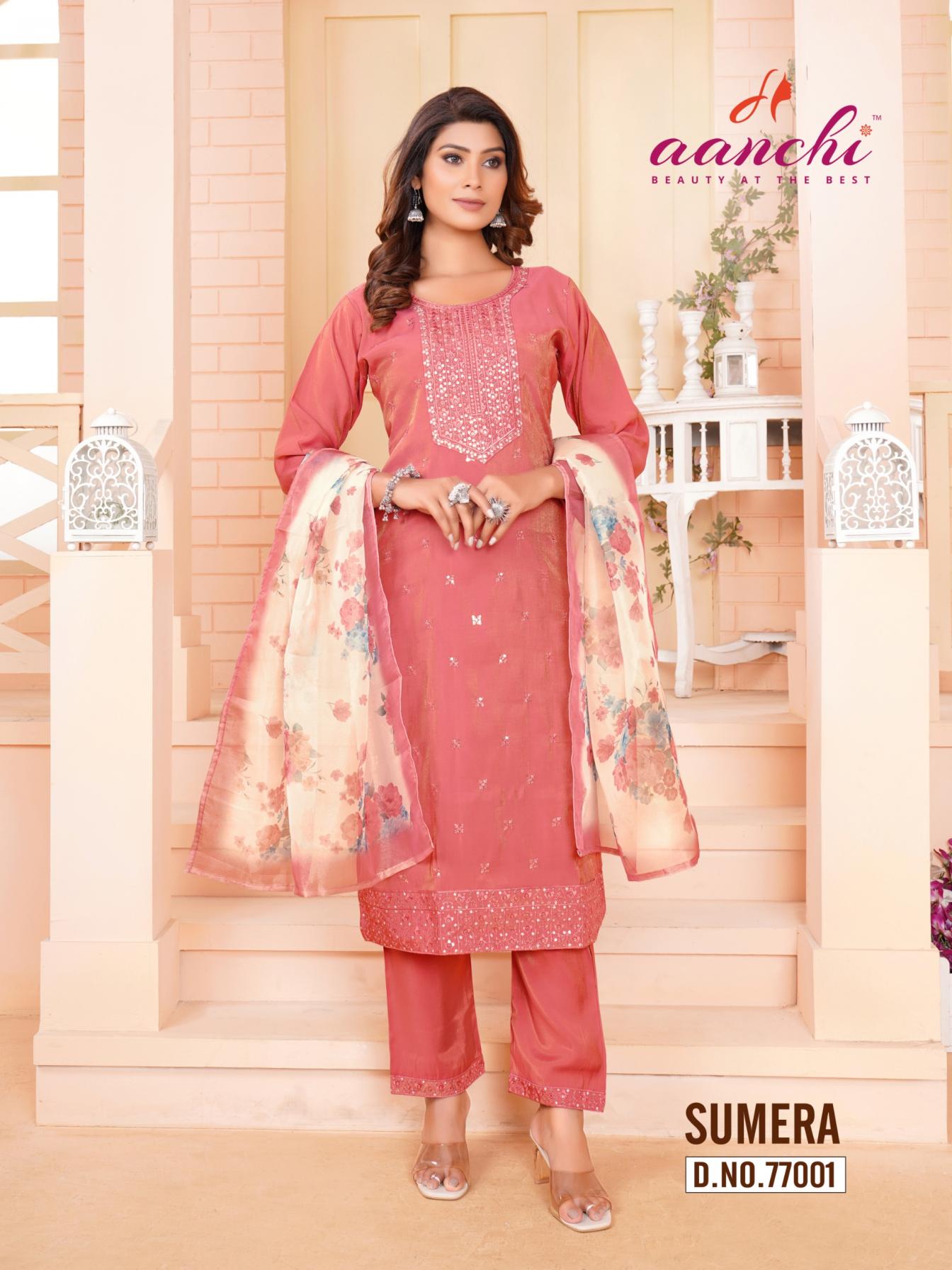 AANCHI SUMERA ROMAN SHIMMER FULLY STITCH ETHNIC STYLE LADIES SUITS