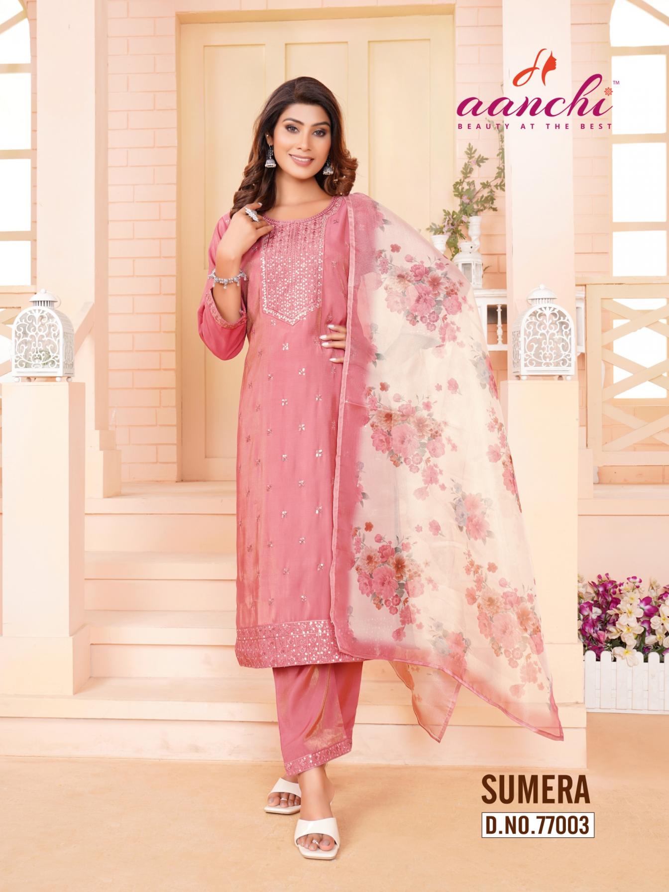 AANCHI SUMERA ROMAN SHIMMER FULLY STITCH ETHNIC STYLE LADIES SUITS