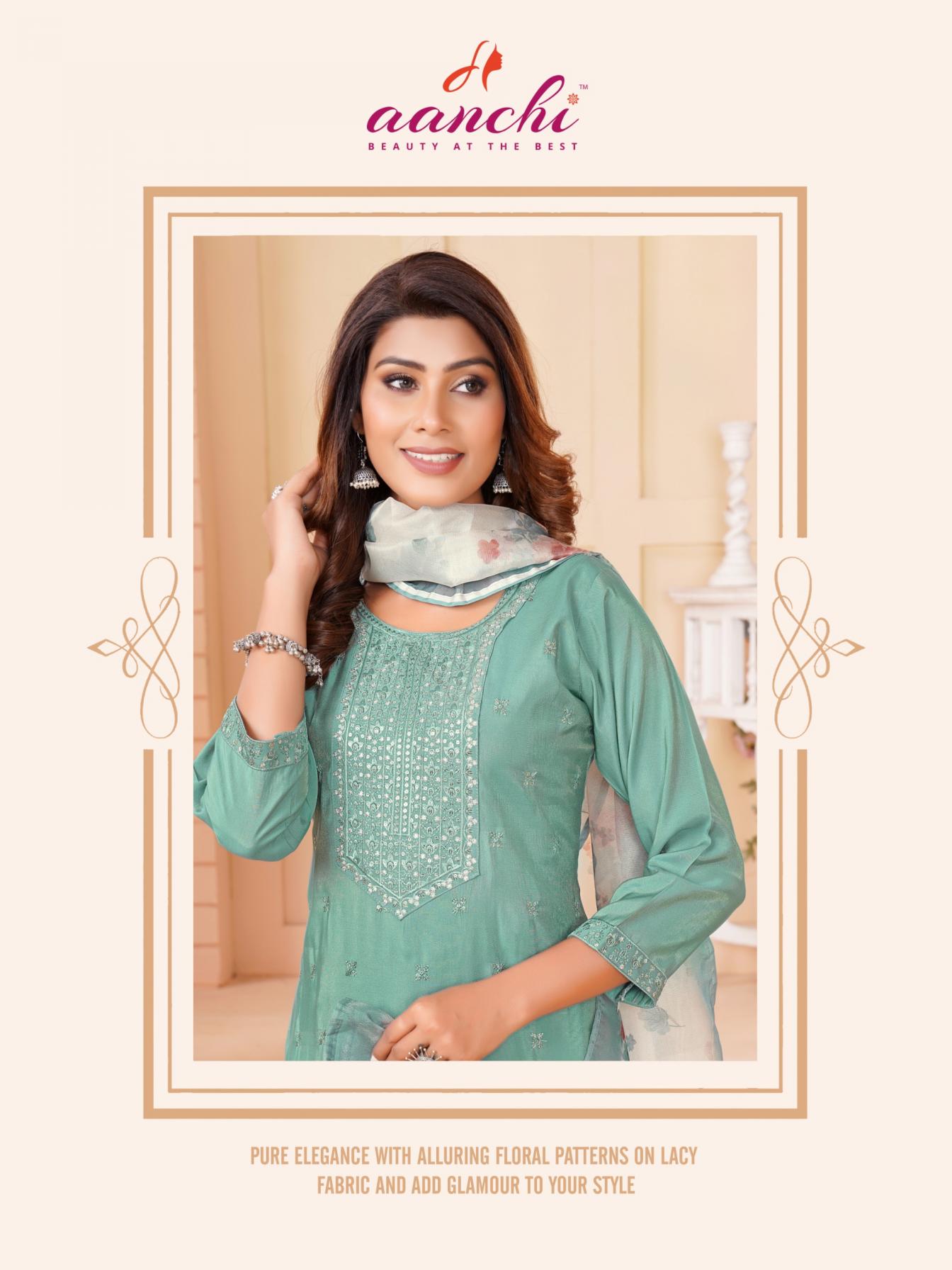 AANCHI SUMERA ROMAN SHIMMER FULLY STITCH ETHNIC STYLE LADIES SUITS