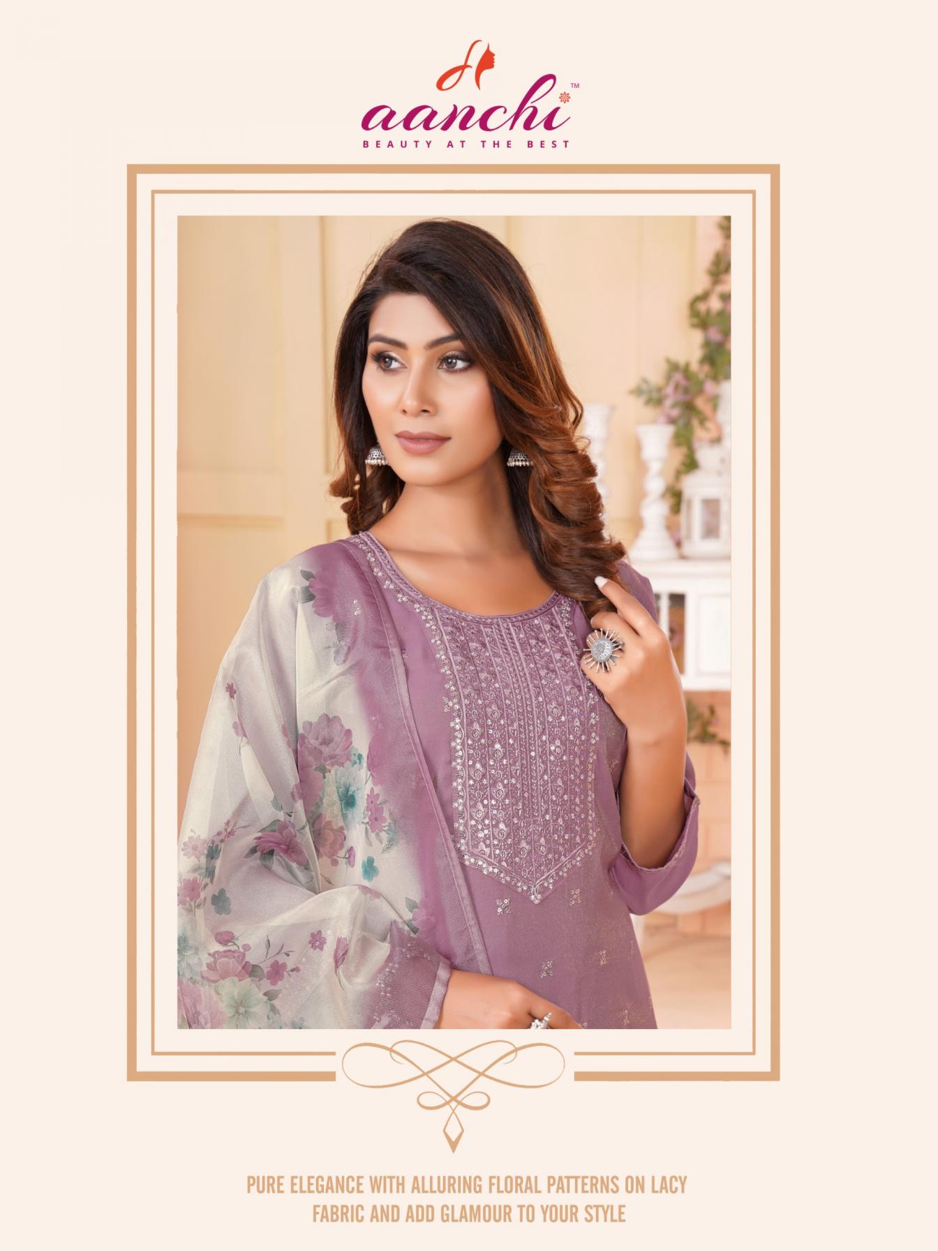 AANCHI SUMERA ROMAN SHIMMER FULLY STITCH ETHNIC STYLE LADIES SUITS