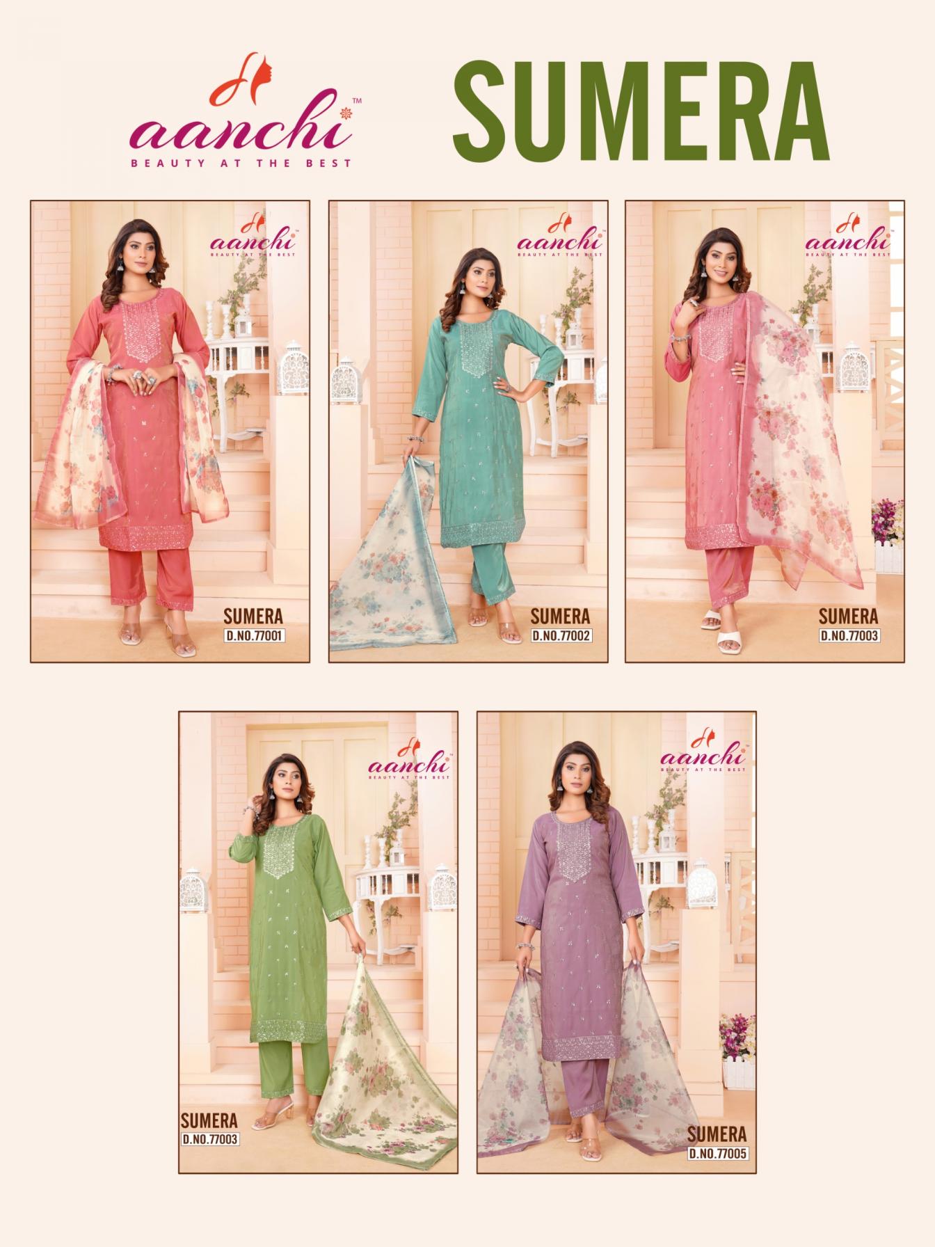 AANCHI SUMERA ROMAN SHIMMER FULLY STITCH ETHNIC STYLE LADIES SUITS
