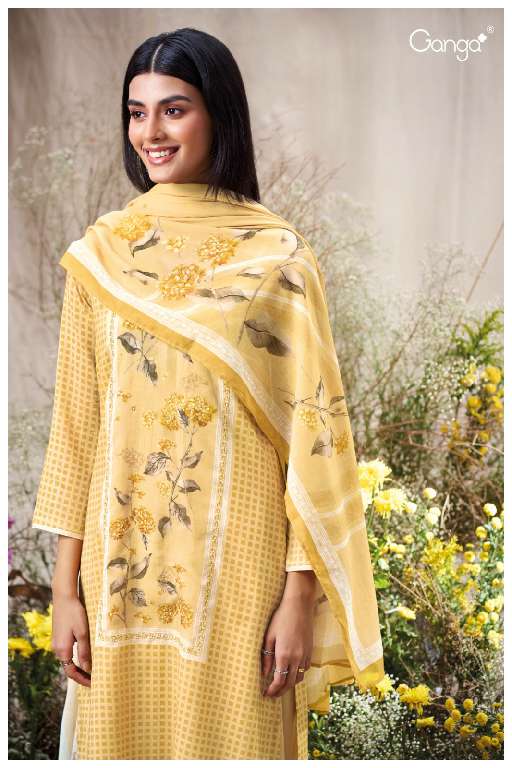 GANGA PRESENT FRANCIS S3570 WHOLESALE PREMIUM COTTON MAL PRINTED WITH HANDWORK CLASSIC SUITS ONLINE