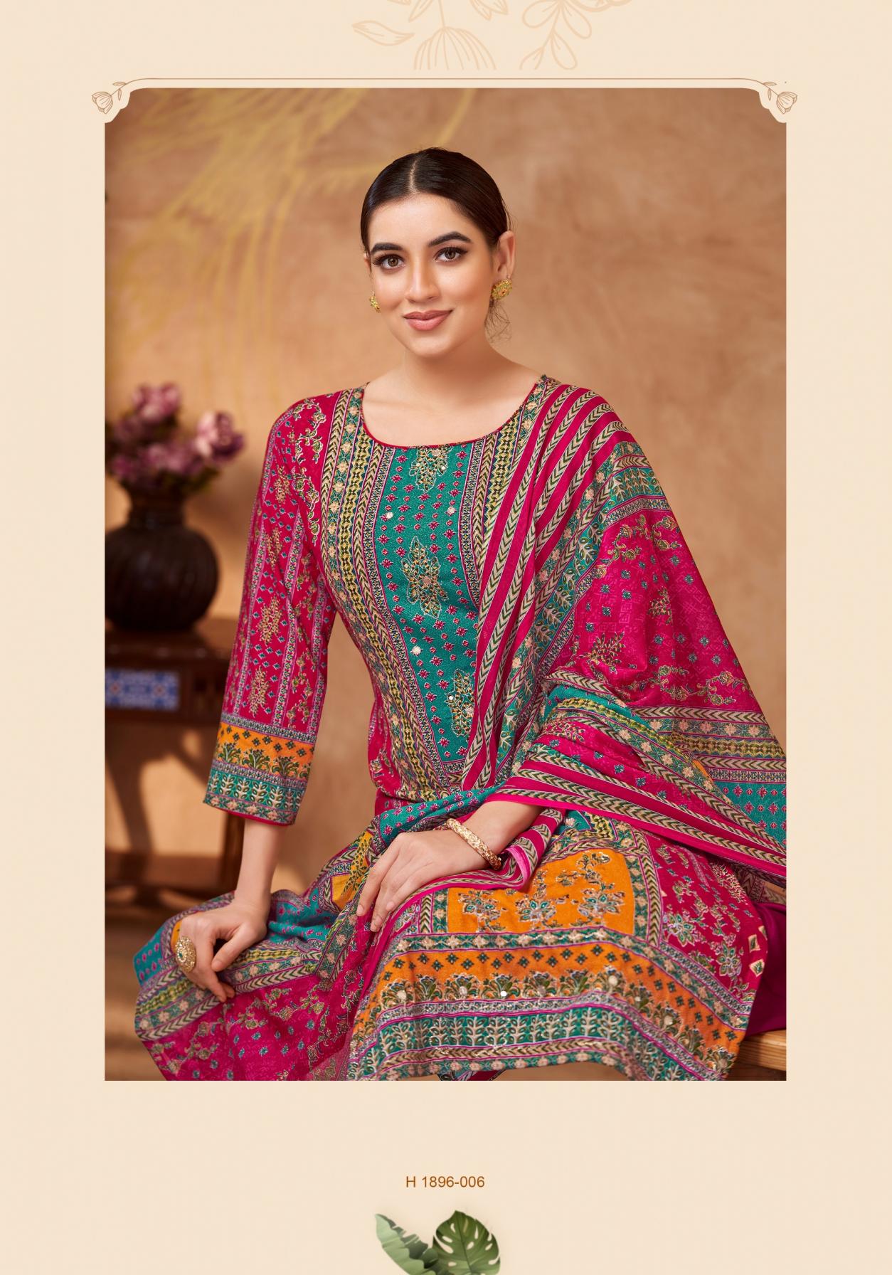 ALOK SUIT PRESENT SANA NOOR VOL 2 REYON EXCLUSIVE PRINT HAND WORKED SALWAR KAMEEZ