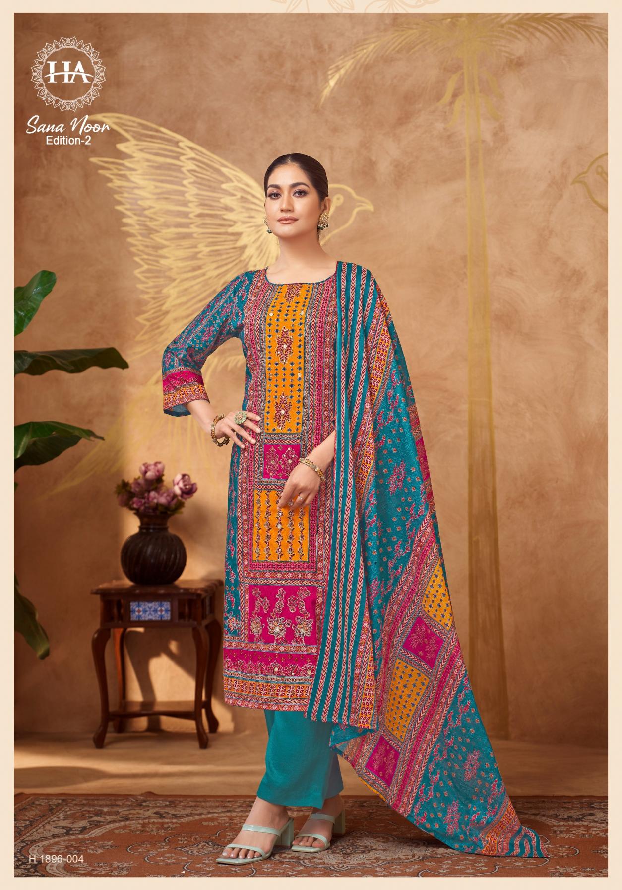 ALOK SUIT PRESENT SANA NOOR VOL 2 REYON EXCLUSIVE PRINT HAND WORKED SALWAR KAMEEZ