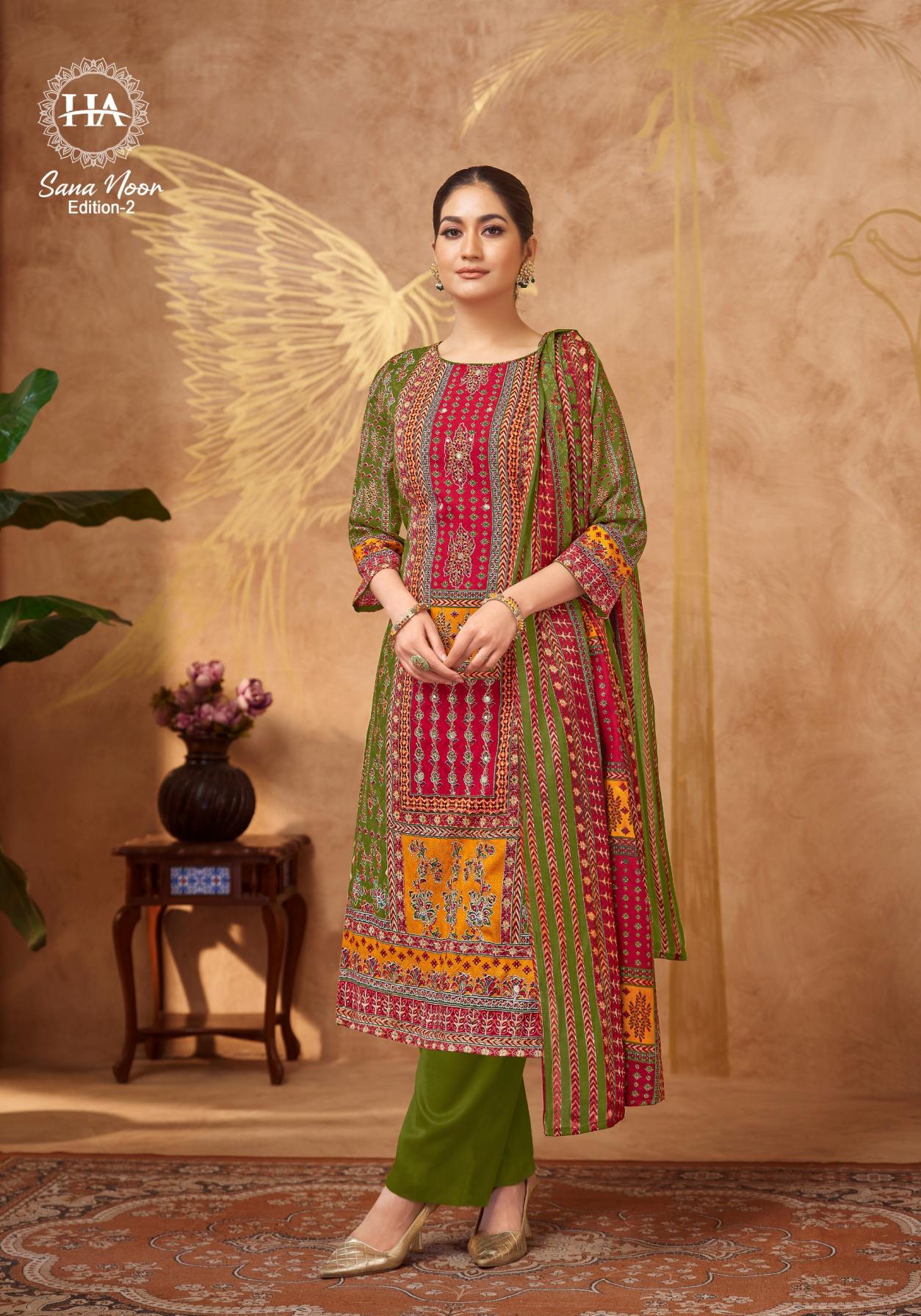 ALOK SUIT PRESENT SANA NOOR VOL 2 REYON EXCLUSIVE PRINT HAND WORKED SALWAR KAMEEZ