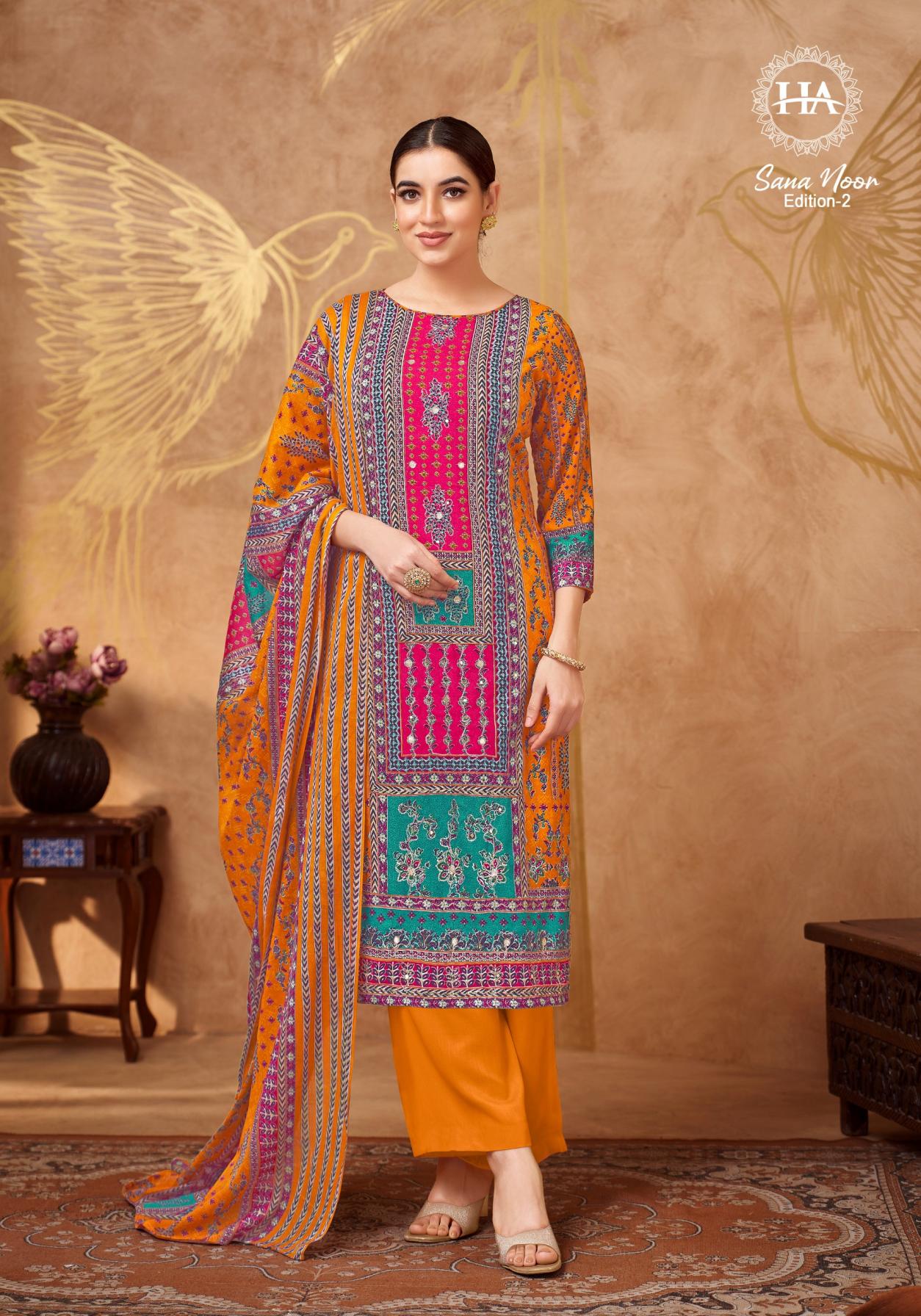 ALOK SUIT PRESENT SANA NOOR VOL 2 REYON EXCLUSIVE PRINT HAND WORKED SALWAR KAMEEZ