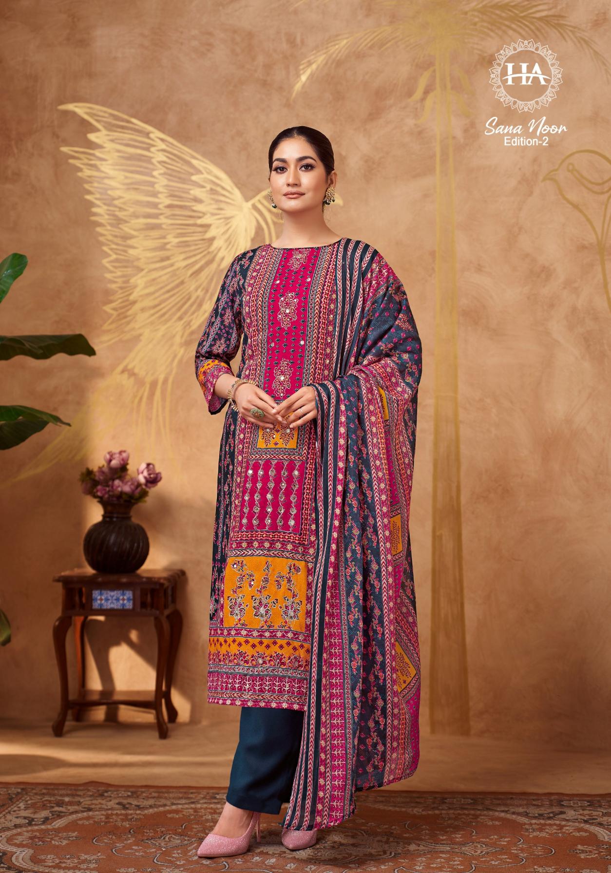 ALOK SUIT PRESENT SANA NOOR VOL 2 REYON EXCLUSIVE PRINT HAND WORKED SALWAR KAMEEZ