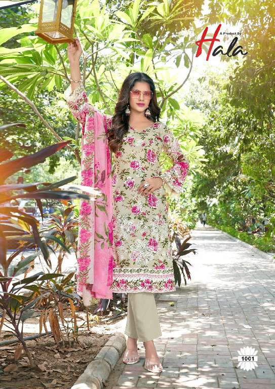 HALA MIRA NUR VOL-1 WHOLESALE PURE COTTON PRINT WITH SELF EMBROIDERY EXCLUSIVE FESTIVAL COLLECTION