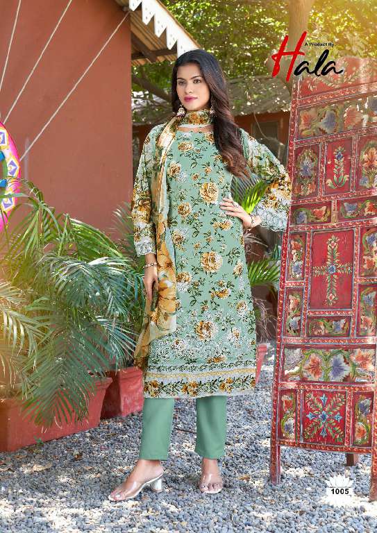 HALA MIRA NUR VOL-1 WHOLESALE PURE COTTON PRINT WITH SELF EMBROIDERY EXCLUSIVE FESTIVAL COLLECTION