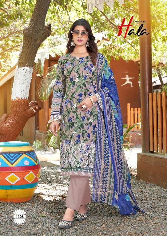 HALA MIRA NUR VOL-1 WHOLESALE PURE COTTON PRINT WITH SELF EMBROIDERY EXCLUSIVE FESTIVAL COLLECTION