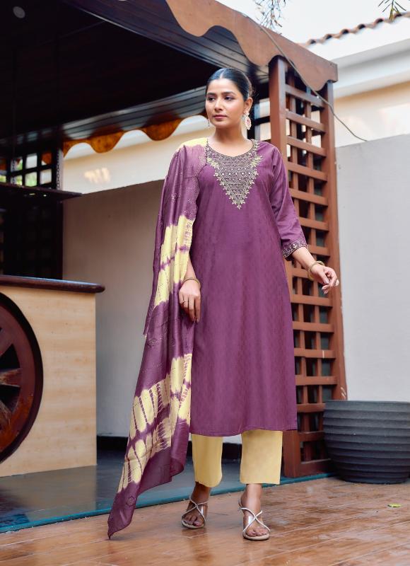 DOLLY VOL 8 BY MYSTIC 9 RAYON DOBBY FULLY STITCH CASUAL 3PCS DRESS