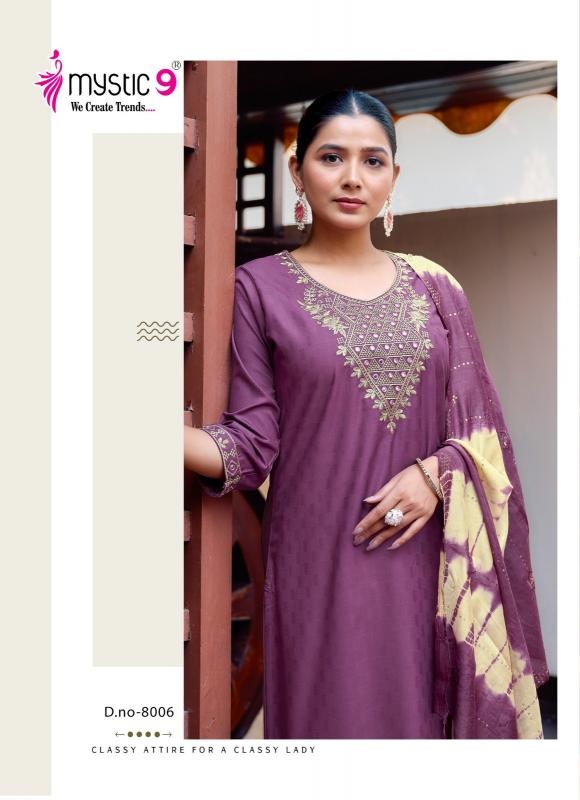 DOLLY VOL 8 BY MYSTIC 9 RAYON DOBBY FULLY STITCH CASUAL 3PCS DRESS