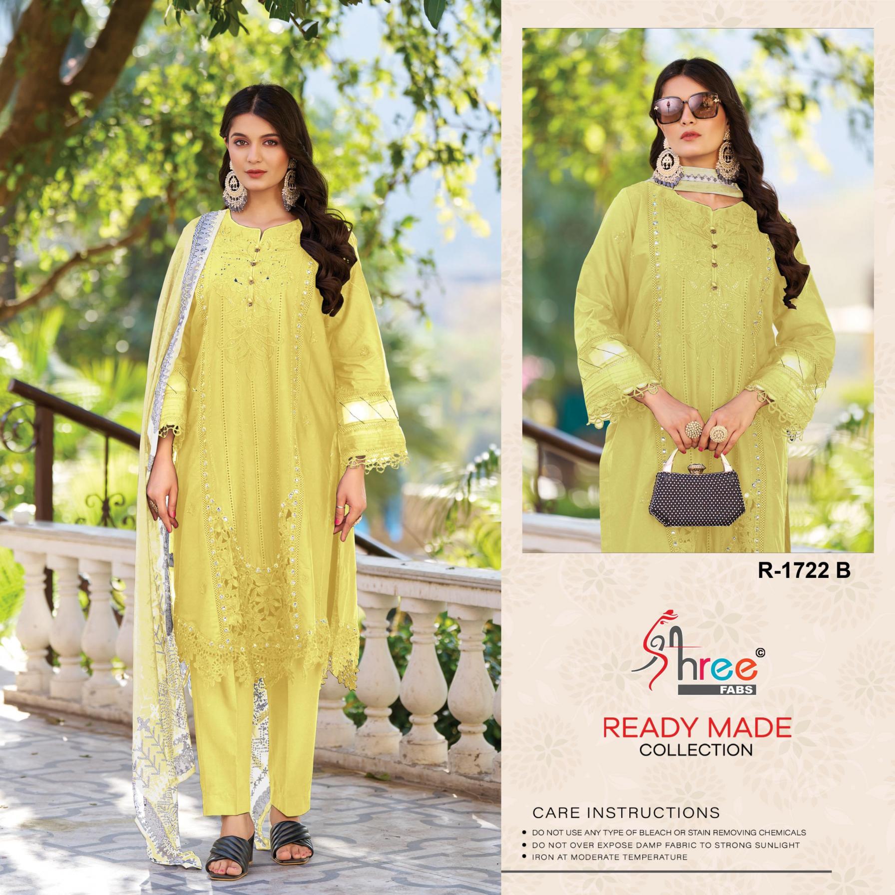 SHREE FABS R-1722 READYMADE COTTON LAWN MODERN PAKISTANI SUIT FOR WOMENS