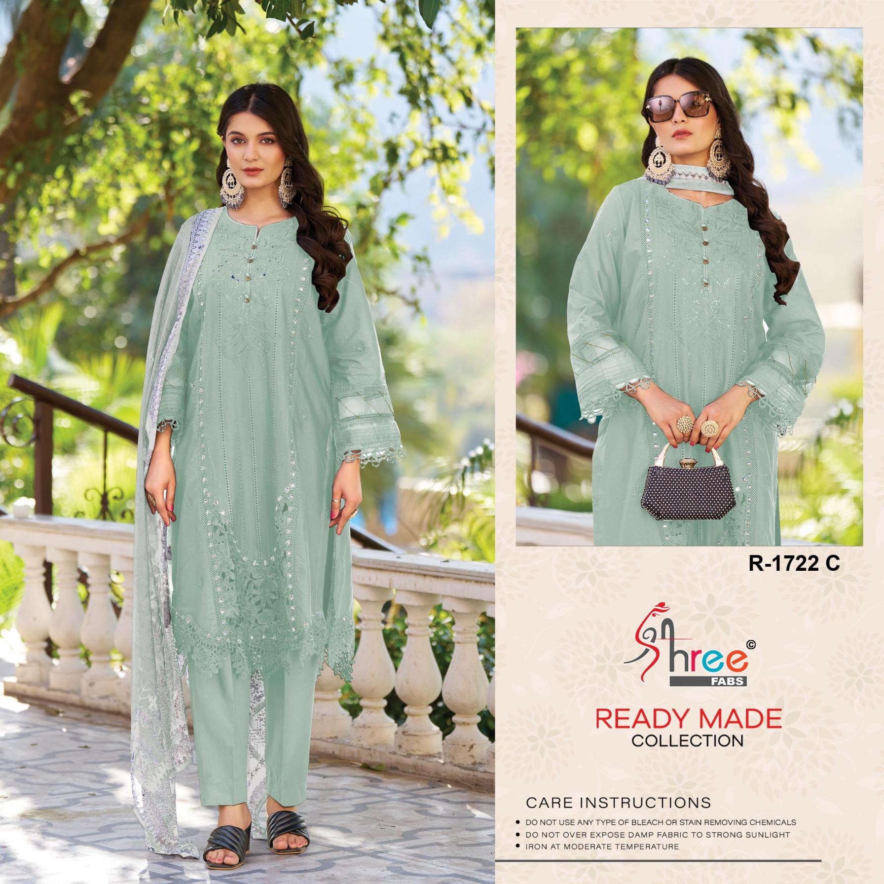 SHREE FABS R-1722 READYMADE COTTON LAWN MODERN PAKISTANI SUIT FOR WOMENS