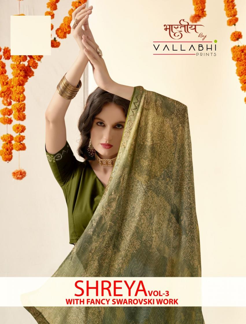 VALLABHI PRINTS SHREYA VOL 3 CASUAL BRASSO SAREE FOR WOMENS