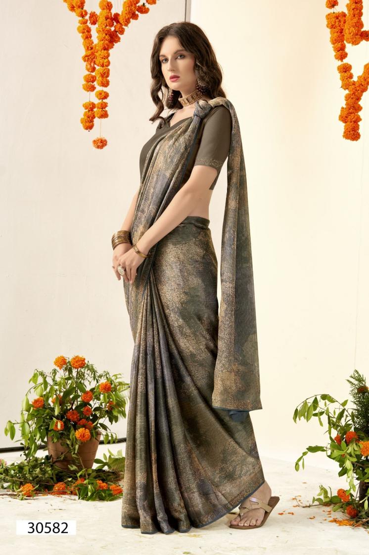 VALLABHI PRINTS SHREYA VOL 3 CASUAL BRASSO SAREE FOR WOMENS