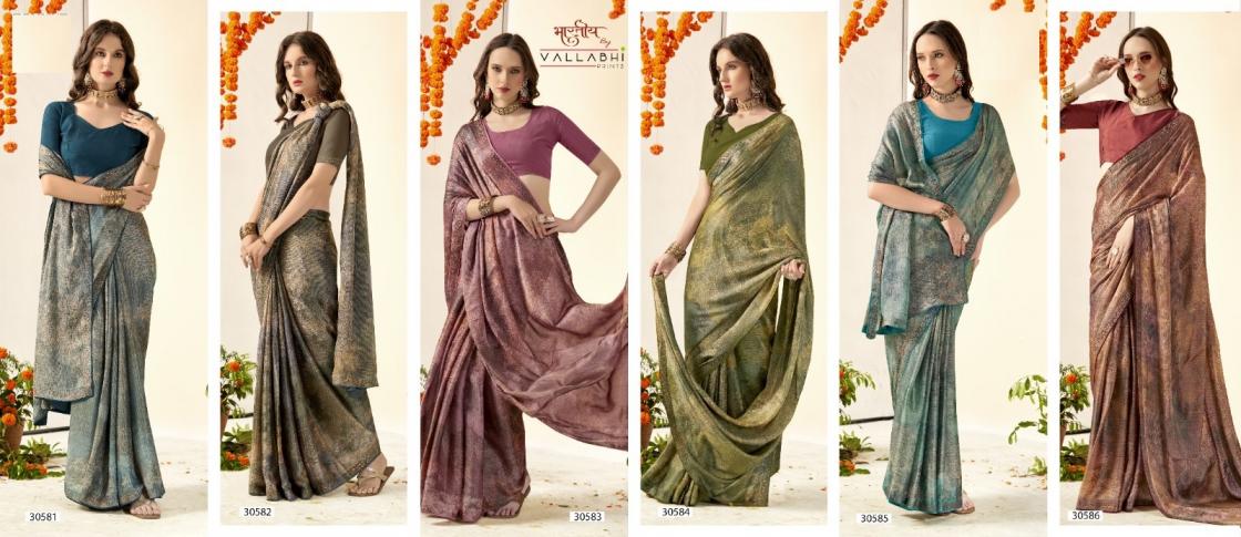 VALLABHI PRINTS SHREYA VOL 3 CASUAL BRASSO SAREE FOR WOMENS