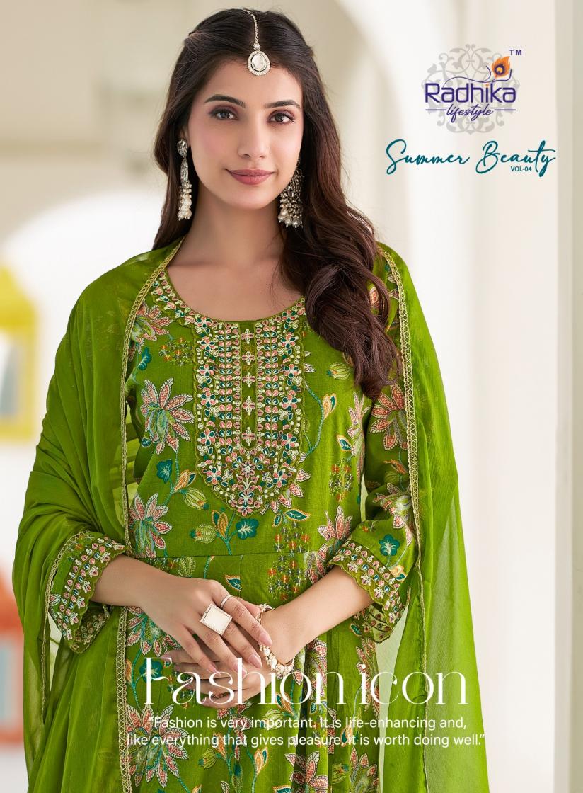 SUMMER BEAUTY VOL 4 BY RADHIKA LIFESTYLE COTTON FULL STITCH BIG SIZE INDIAN LADIES SUIT