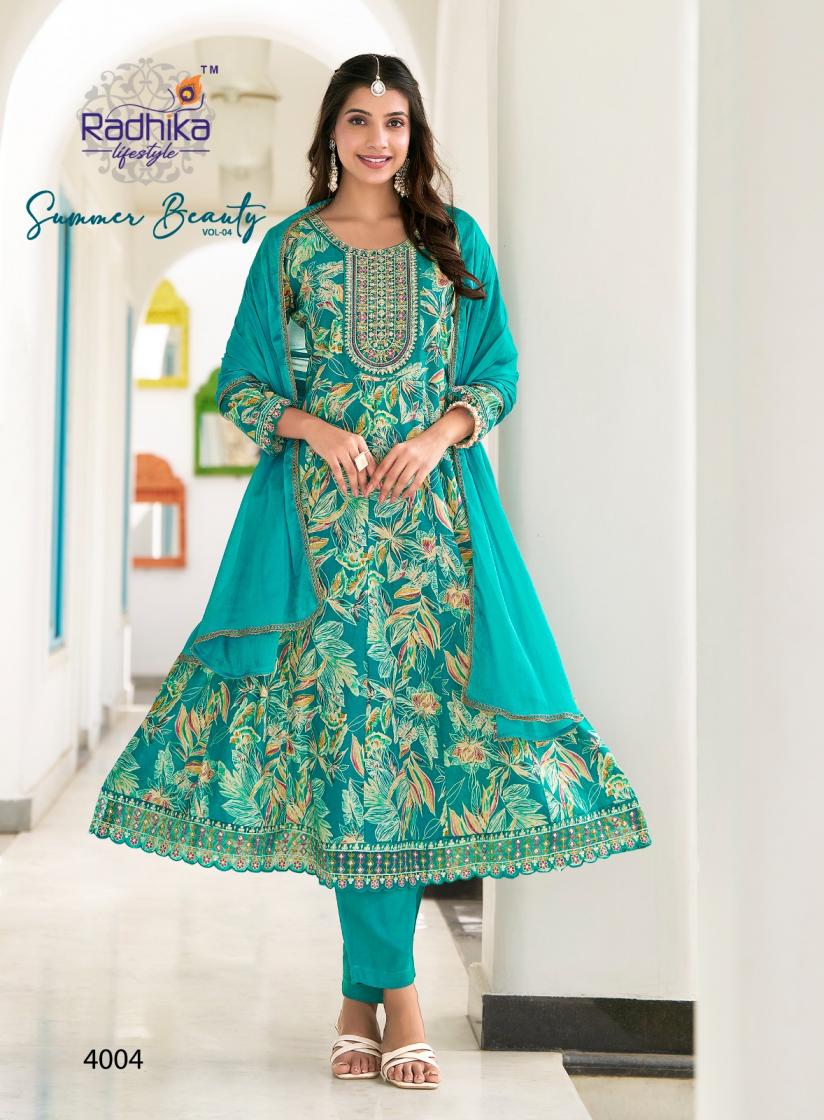 SUMMER BEAUTY VOL 4 BY RADHIKA LIFESTYLE COTTON FULL STITCH BIG SIZE INDIAN LADIES SUIT