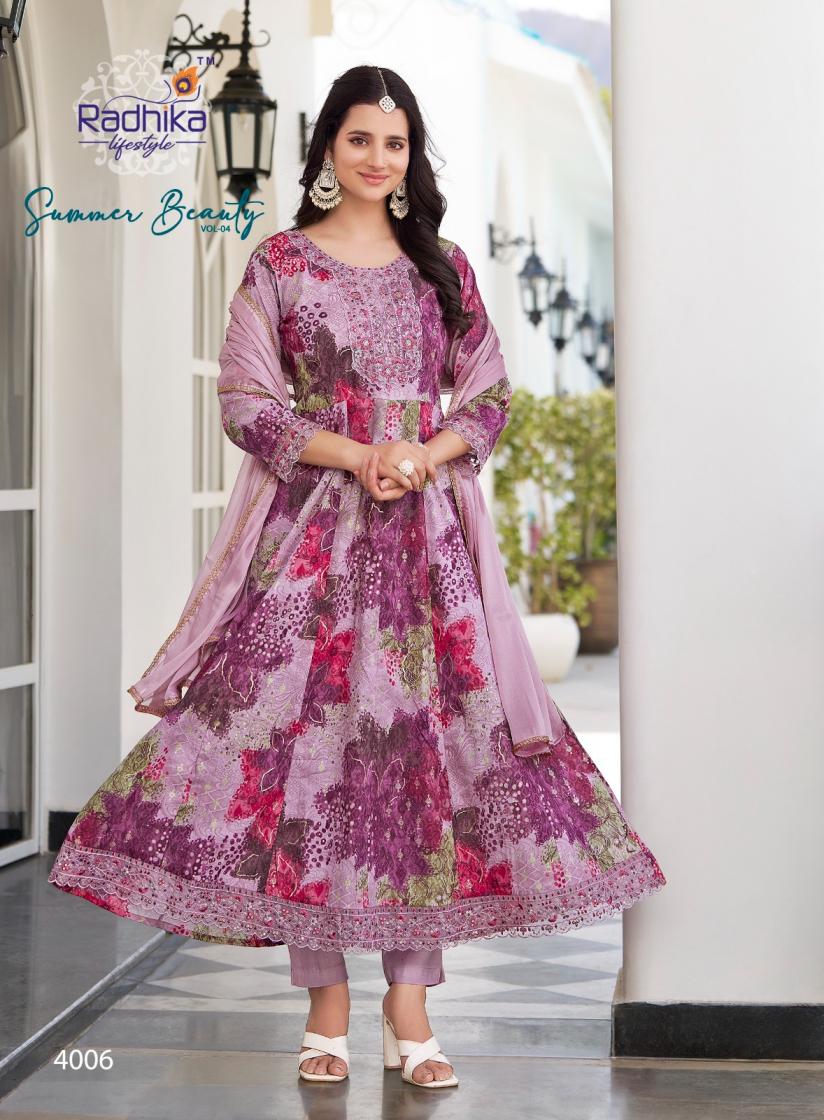 SUMMER BEAUTY VOL 4 BY RADHIKA LIFESTYLE COTTON FULL STITCH BIG SIZE INDIAN LADIES SUIT