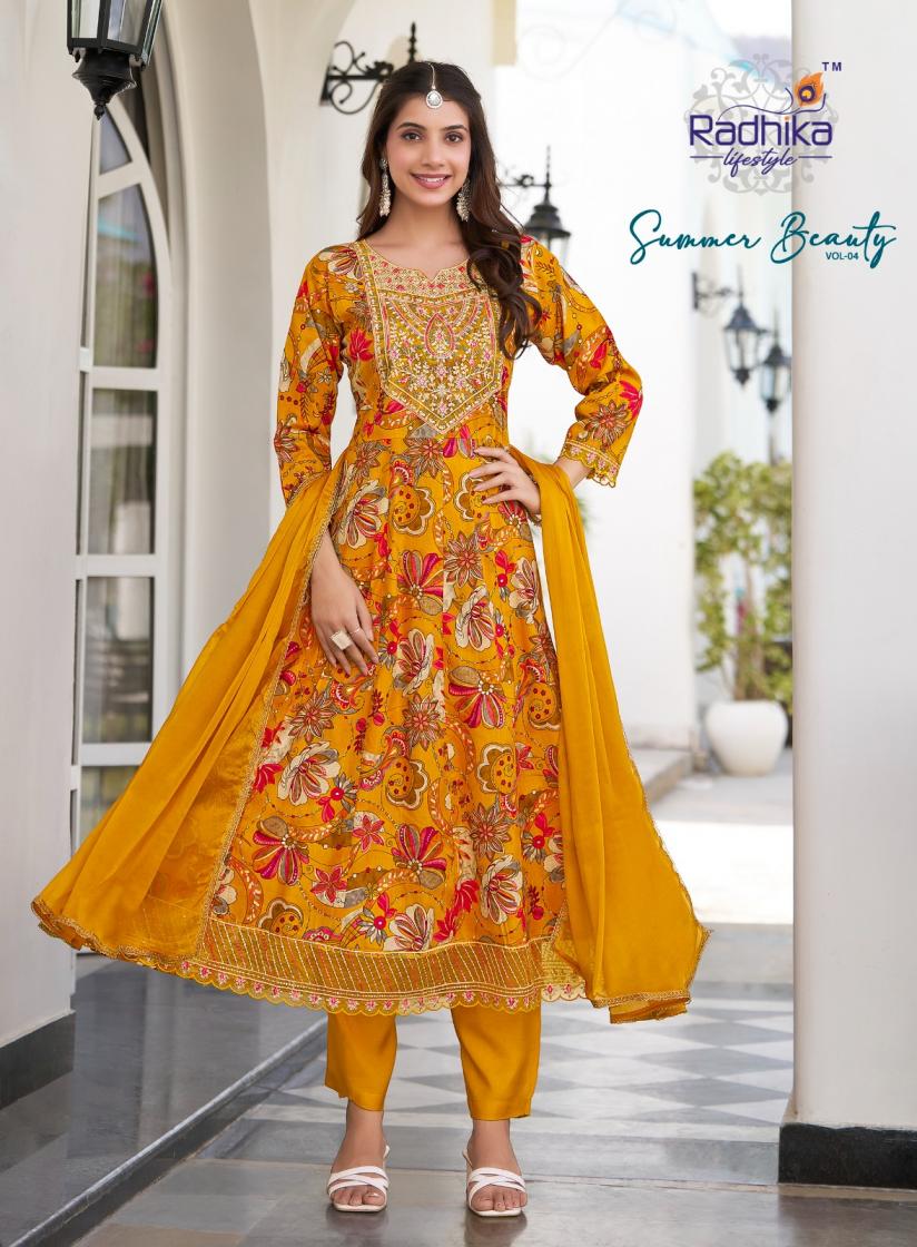 SUMMER BEAUTY VOL 4 BY RADHIKA LIFESTYLE COTTON FULL STITCH BIG SIZE INDIAN LADIES SUIT