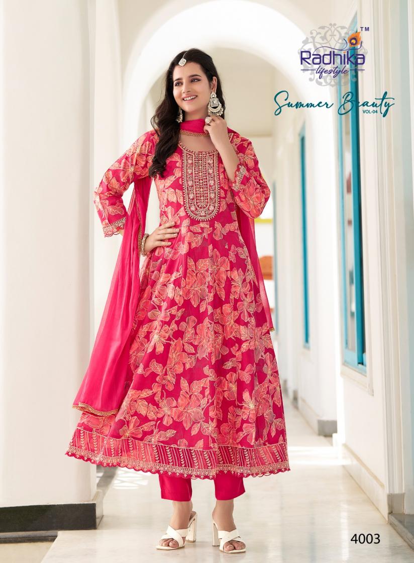SUMMER BEAUTY VOL 4 BY RADHIKA LIFESTYLE COTTON FULL STITCH BIG SIZE INDIAN LADIES SUIT