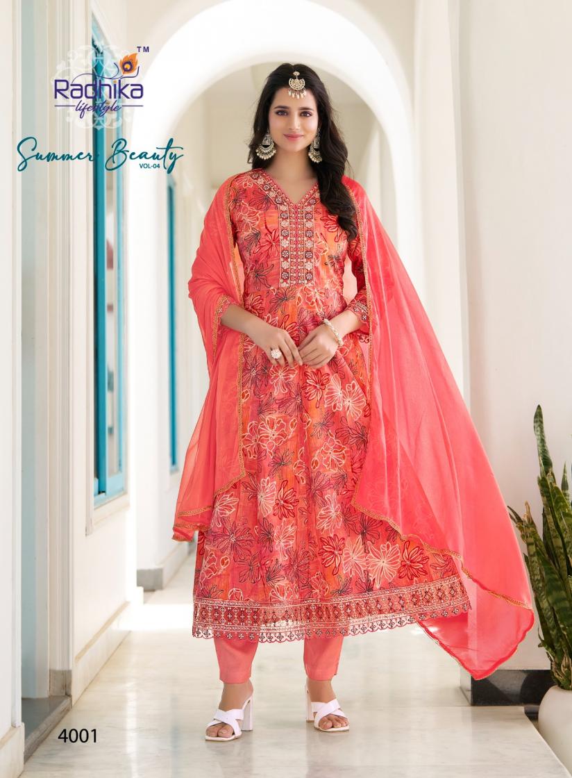 SUMMER BEAUTY VOL 4 BY RADHIKA LIFESTYLE COTTON FULL STITCH BIG SIZE INDIAN LADIES SUIT