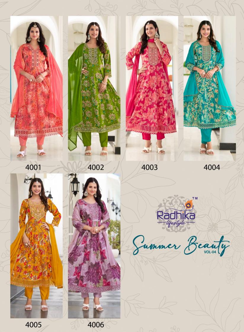SUMMER BEAUTY VOL 4 BY RADHIKA LIFESTYLE COTTON FULL STITCH BIG SIZE INDIAN LADIES SUIT