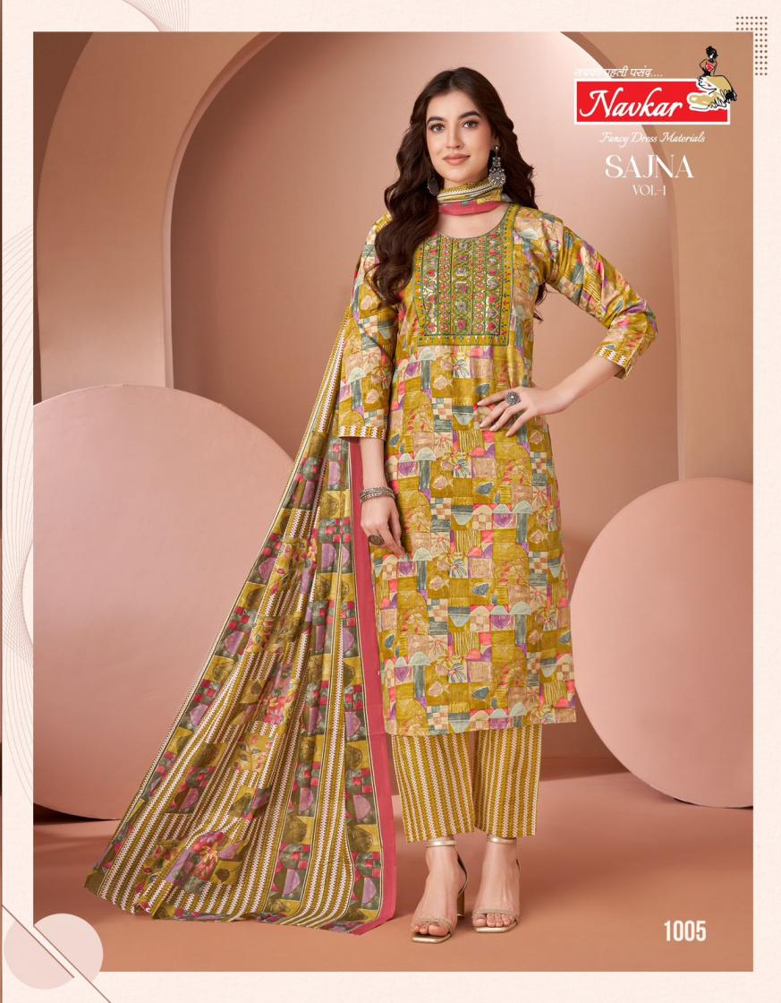 NAVKAR SAJNA VOL 1 COTTON PRINT READYMADE CASUAL SUIT FOR WOMENS