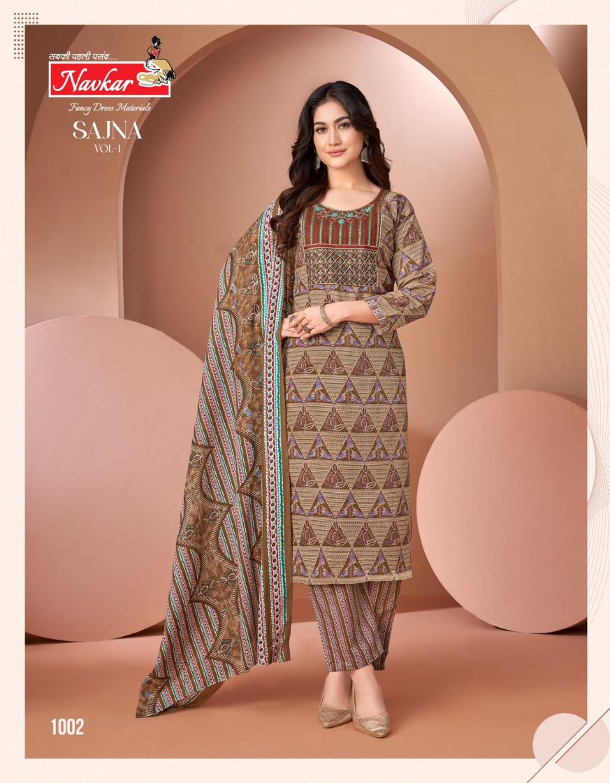 NAVKAR SAJNA VOL 1 COTTON PRINT READYMADE CASUAL SUIT FOR WOMENS