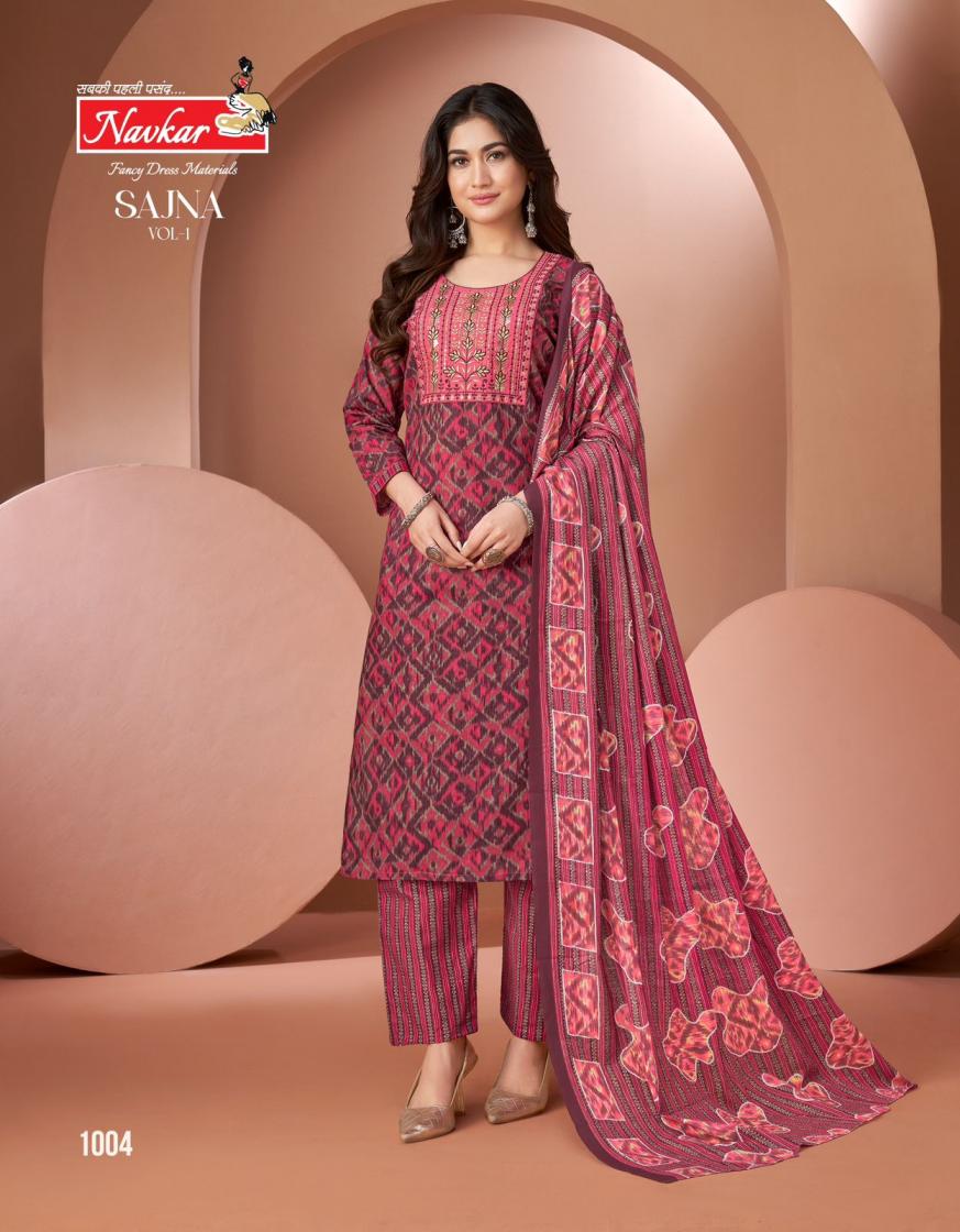 NAVKAR SAJNA VOL 1 COTTON PRINT READYMADE CASUAL SUIT FOR WOMENS