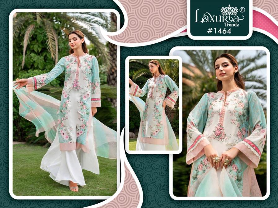 1464 BY LAXURIA TRENDZ MUSLIN READYMADE FASHIONABLE PAKISTANI SUITS