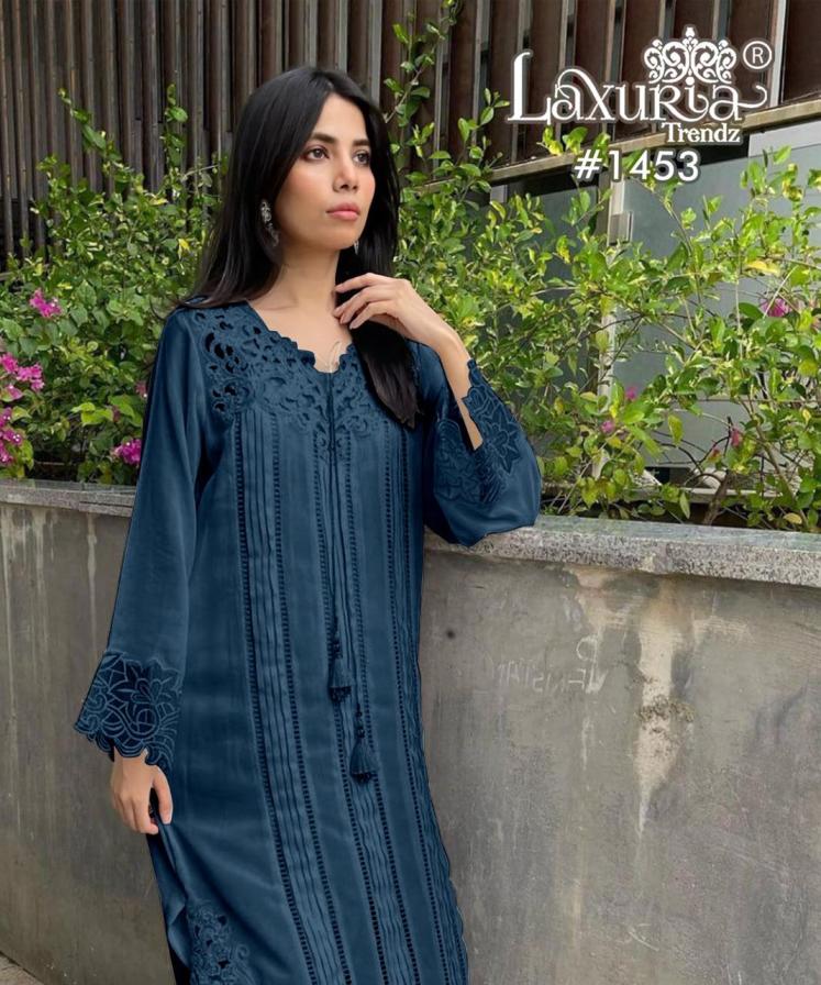 1453 BY LAXURIA TRENDZ VELOUR READYMADE GORGEOUS PAKISTANI KURTI PANT DUPATTA