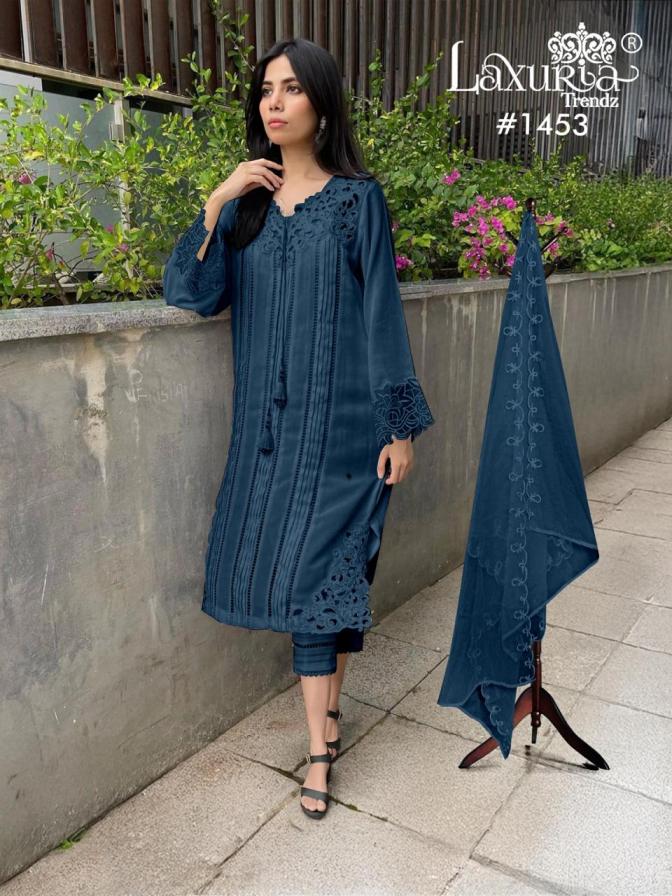 1453 BY LAXURIA TRENDZ VELOUR READYMADE GORGEOUS PAKISTANI KURTI PANT DUPATTA