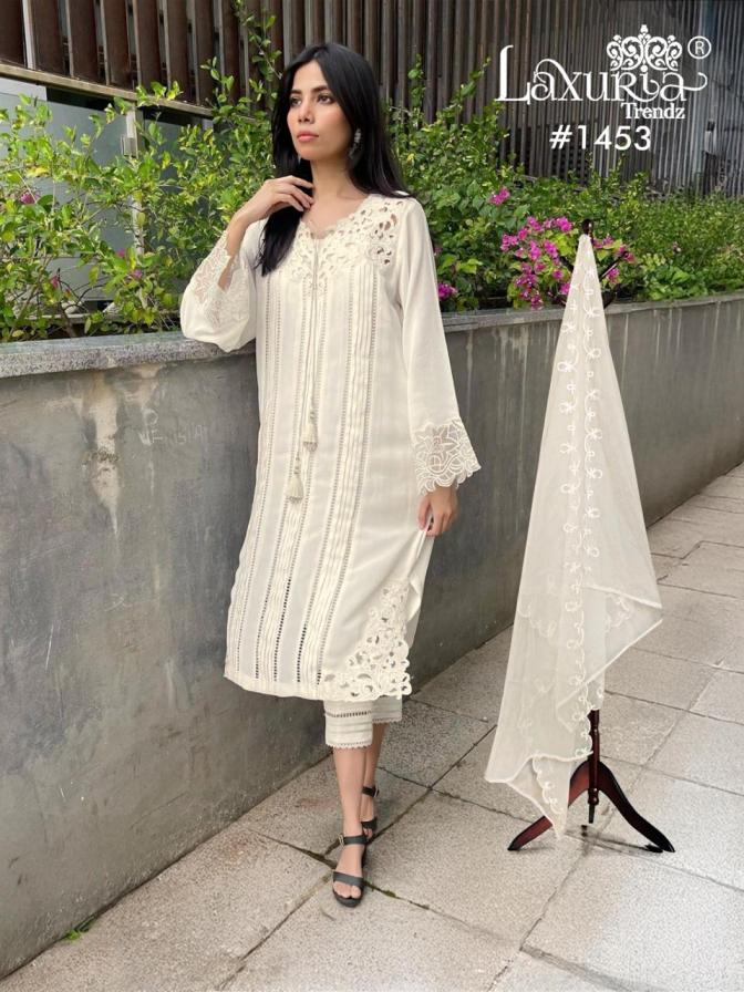 1453 BY LAXURIA TRENDZ VELOUR READYMADE GORGEOUS PAKISTANI KURTI PANT DUPATTA