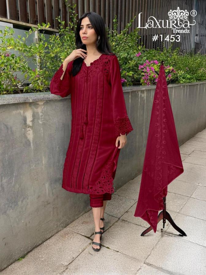 1453 BY LAXURIA TRENDZ VELOUR READYMADE GORGEOUS PAKISTANI KURTI PANT DUPATTA